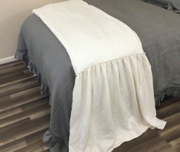 Cream Bed Scarf, Natural Linen Runner, The Enduring Chic Of The Shabby Bedding