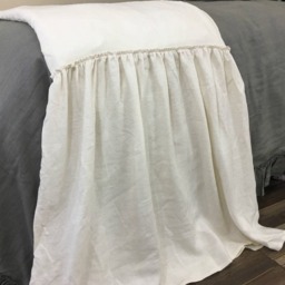 Cream Bed Scarf, Natural Linen Runner, The Enduring Chic Of The Shabby Bedding - thumbnail 2