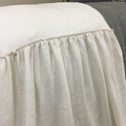 Cream Bed Scarf, Natural Linen Runner, The Enduring Chic Of The Shabby Bedding - thumbnail 3