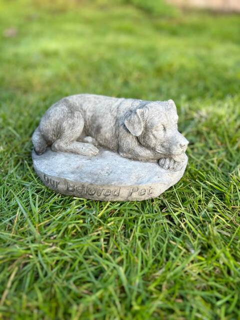 Stone/Concrete Beloved Pet Dog Memorial Garden Ornament Statue