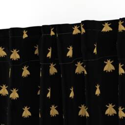 Napoleonic Bees Curtain Panel - French Gold Black Honeybee Antique Custom By Peacoquettedesigns - thumbnail 3