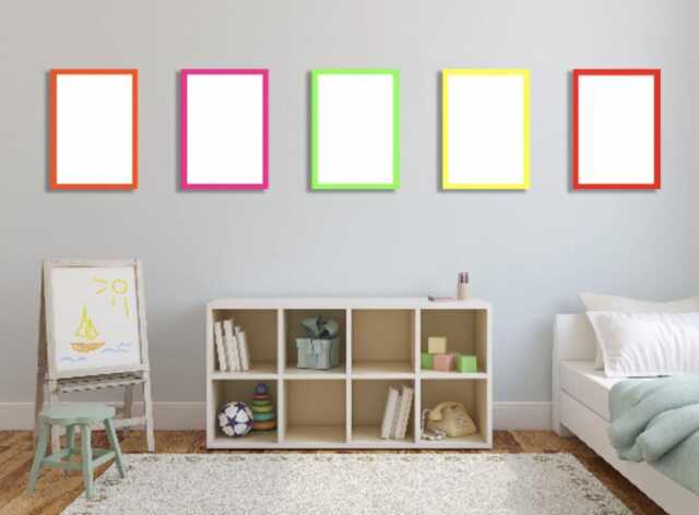 Neon Wood Picture Frame Bright Pink, Yellow, Green, Orange, Red - A3/A4/A5 - image 1