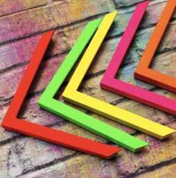 Neon Wood Picture Frame Bright Pink, Yellow, Green, Orange, Red - A3/A4/A5 - thumbnail 2