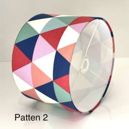 New Handmade Geometric Pattern Triangles Multicoloured Print Lamp Shade Pendant - thumbnail 3