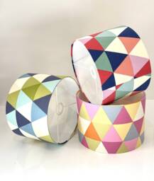 New Handmade Geometric Pattern Triangles Multicoloured Print Lamp Shade Pendant