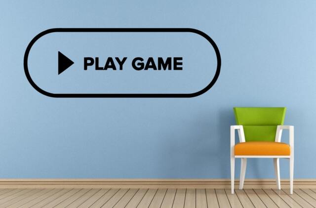 Play Game Video Games Button Logo Room Wall Vinyl Mural Art Decor Decal Sticker L1635 - image 1