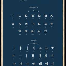 Hangul Korean Alphabet Poster - Learn Letters Fast - Minimalist Language Learning Print Study Chart Wall Art - thumbnail 2
