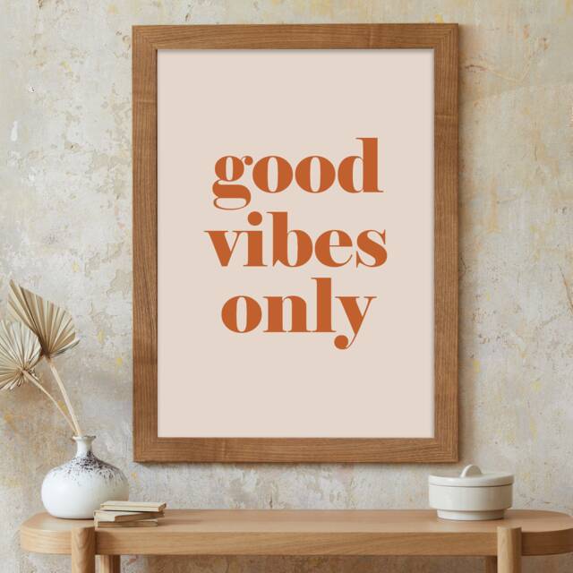 Good Vibes Only Print, Positive Affirmation Home, Kitchen, Bathroom Decor, Modern Typography, Bedroom Poster 632 - image 1