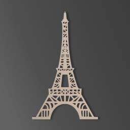 Wooden Eiffel Tower Shape Unfinished Mdf, Diy Wall Art - thumbnail 2