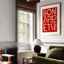 Bon Appetit Print, Kitchen Wall Art, Abstract Appetit, Poster, Dining Room, Typography Unframed - thumbnail 3