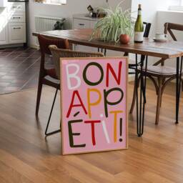 Bon Appetit Print, Kitchen Wall Art, Abstract Appetit, Poster, Dining Room, Typography Unframed - thumbnail 2