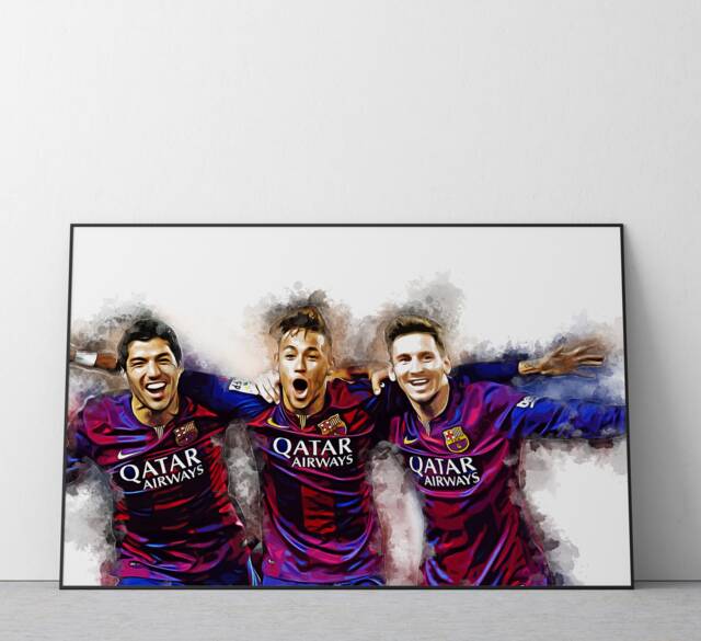 Messi, Neymar & Suarez Poster Football Wall Art Print Ref #106 - image 1