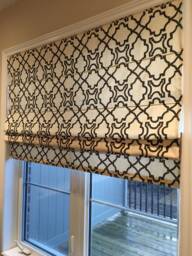 "Flat Linen Roman Shade ""Esperanza-Parchment" - thumbnail 1