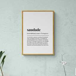 Saudade Portuguese Word Definition Portugal Gift Wall Art Print - thumbnail 3