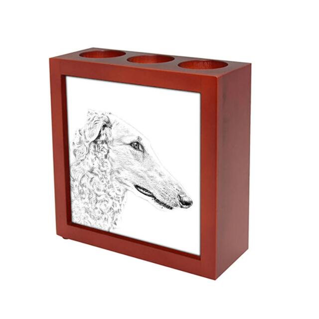 Borzoi, Russian Wolfhound - Wooden Stand For Candles/Pens With The Image Of A Dog New Collection - image 1