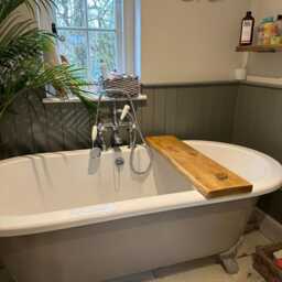 For??t Waney Live Edge Rustic Solid Wood Chunky Scaffold Simple Bath Shelf Caddy Rack Tray Vintage Reclaimed Handmade - thumbnail 2
