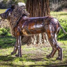 Limited Edition Hand Crafted Recycled Metal Lion - thumbnail 2