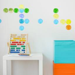 Wall Decals Watercolor Circles, Shades Of Green, Tile Decals, Furniture Hand-Painted Dot Home D??cor - thumbnail 3