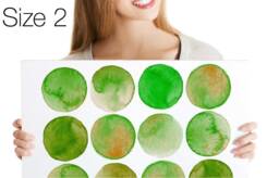 Wall Decals Watercolor Circles, Shades Of Green, Tile Decals, Furniture Hand-Painted Dot Home D??cor - thumbnail 1