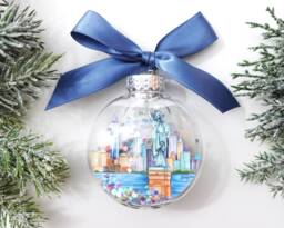 Lady Liberty Nyc Glitter Christmas Ornament/New York City Ornament, in Nyc, Statue Of Souvenir