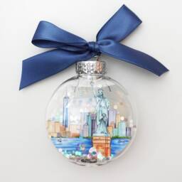Lady Liberty Nyc Glitter Christmas Ornament/New York City Ornament, in Nyc, Statue Of Souvenir - thumbnail 3