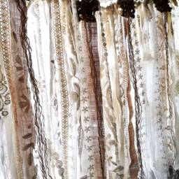 Shabby Chic Lace Curtain Valance Vintage Burlap Rustic Window Treatment - thumbnail 2