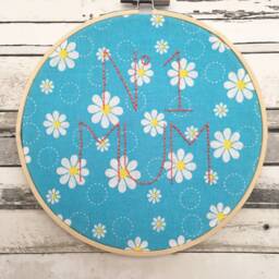Number 1 Mum Embroidery Hoop Wall Art, Mother's Day Gift, Embroidered Decoration - thumbnail 2