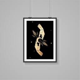Lunar Print, Magic Hand, Celestial Wall Art, Moon, Witch, Gothic Home Decor, Aesthetic Room, Astrology, Spiritual Prints UK A5, A4 A3 - thumbnail 3
