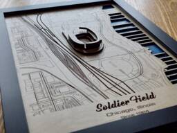 Soldier Field Wall Art Laser Engraved Wood, Chicago Bears Gift - thumbnail 1
