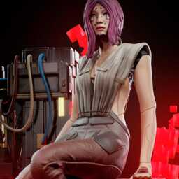 Broken Frequency - Cybernetic Operative Neo-Noir Sci-Fi Songbird Resin Figure 16K - thumbnail 2
