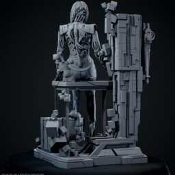 Broken Frequency - Cybernetic Operative Neo-Noir Sci-Fi Songbird Resin Figure 16K - thumbnail 4