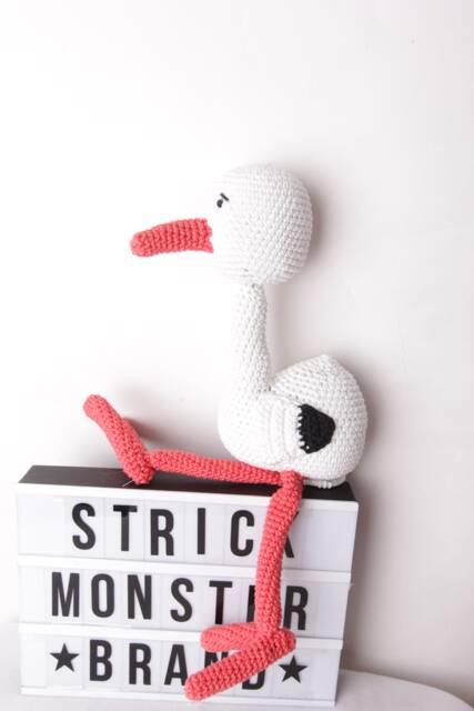 Crocheted Music Box Stork - image 1