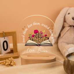 Thank You Teacher Gift For Classroom Led Night Light, Teacher Appreciation Gift, Teacher Name Desk Lamp, Teacher Decor - thumbnail 1