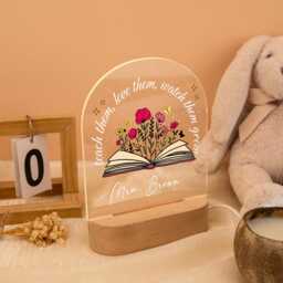 Thank You Teacher Gift For Classroom Led Night Light, Teacher Appreciation Gift, Teacher Name Desk Lamp, Teacher Decor - thumbnail 2