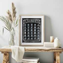 Laundry Room Symbols Art Print, Chalkboard Style - thumbnail 4