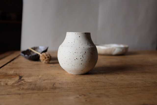 Handmade Speckled Stoneware Bud Vase - Minimal Modern Ceramics - image 1