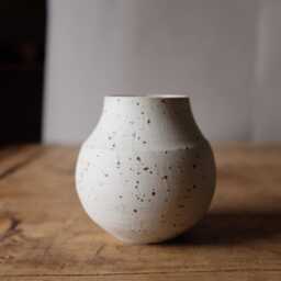 Handmade Speckled Stoneware Bud Vase - Minimal Modern Ceramics - thumbnail 2