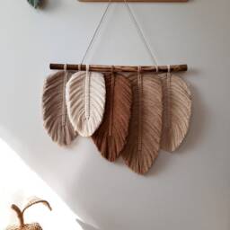 Macrame Feathers - Nursery Decor Wall Hanging Decor Leaves Kids Room Bedroom Decoration - thumbnail 2