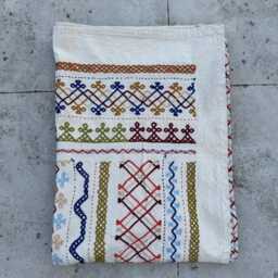 Hand-stitched Cotton Suzani Quilt - Colorful Bohemian Throw, Artisan Textile, Reversible Bed Or Sofa Cover - thumbnail 4