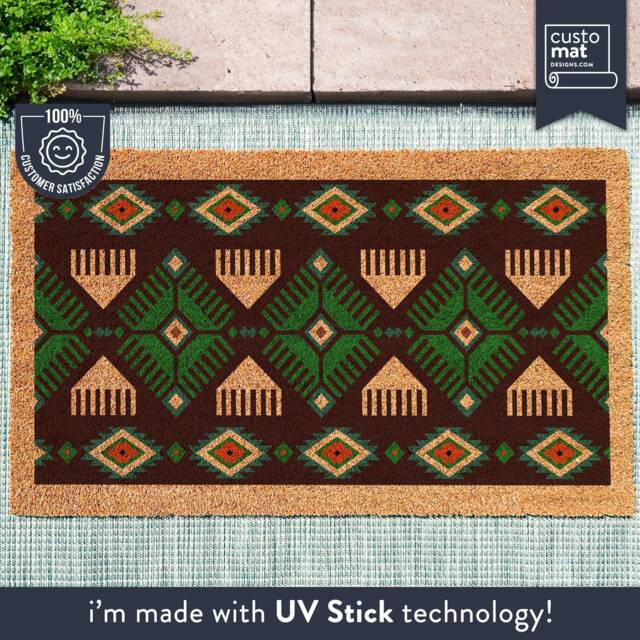Aztec Tribal Pattern Welcome Mat - Vibrant Door Decor Housewarming Geometric Rug Contemporary Doormat Western - image 1