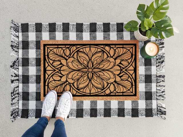 Classic Mandala Mat - Geometric Floor Sign Durable Entryway Rug - image 1
