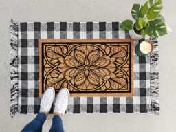 Classic Mandala Mat - Geometric Floor Sign Durable Entryway Rug - thumbnail 1