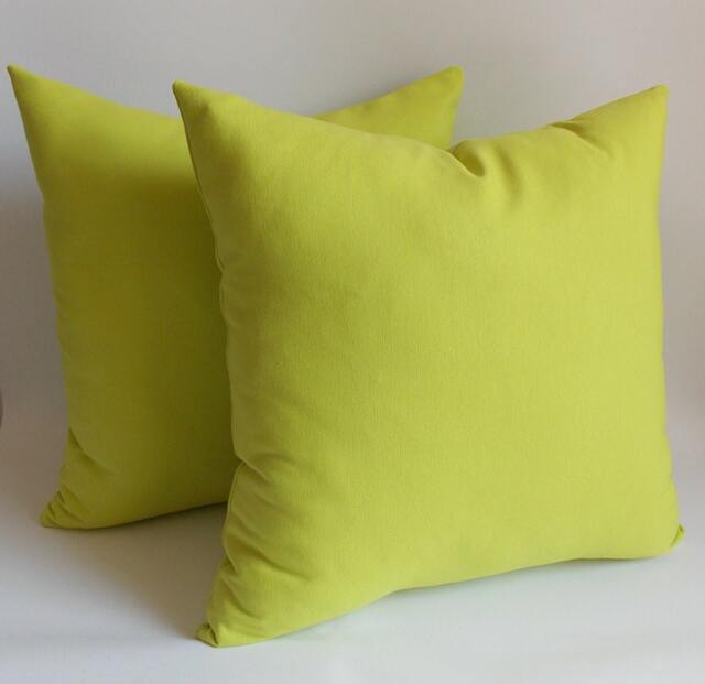 Fresh Green Pillow Cover Set Cotton Canvas Blend - 18'' X 18'' - image 1