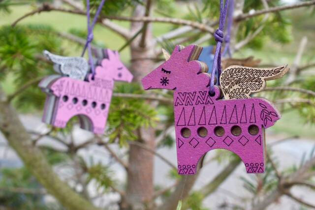Unicorn/Alicorn Pegasus Flying Horse Decoration, Laser Cut Lasercut Mdf, Hanging Or Free-standing Christmas - image 1