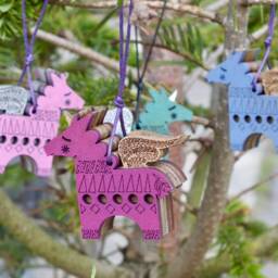 Unicorn/Alicorn Pegasus Flying Horse Decoration, Laser Cut Lasercut Mdf, Hanging Or Free-standing Christmas - thumbnail 2
