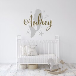 Personalized Mermaid Wall Decal Girls Nursery Decor Ww147 - thumbnail 3
