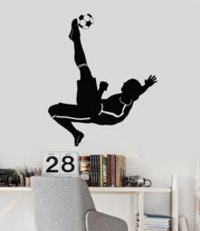 Wall Vinyl Decal Soccer Player Kicking Ball Guaranteed Quality Decor 2355Di - thumbnail 1