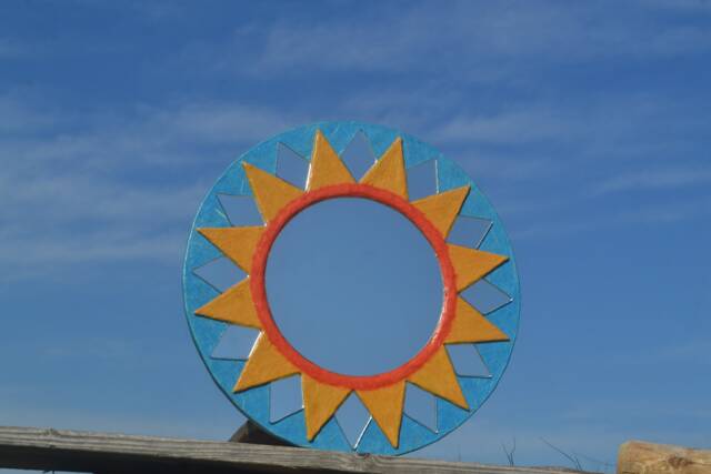 24 Sun Rays Mirror, Large Wall Mirror, Sun House Warming Gift, New Home Boho Hippie Furniture, Shape Mirror - image 1