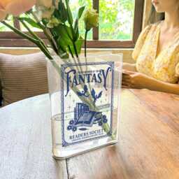 Fantasy Readers Society Book Vase, Dragon Acrylic Lost in Books Decor, Wizard Lover Gift, Library Decor Vase - thumbnail 3