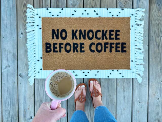 No Knockee Before Coffee Doormat Trendy - image 1